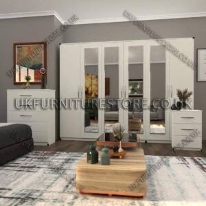 6 Door Wardrobe Set with 4 Mirrors - Image 8