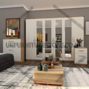 6 Door Wardrobe Set with 4 Mirrors - Image 6