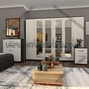 6 Door Wardrobe Set with 4 Mirrors - Image 5