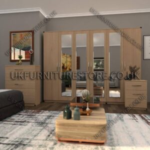 6 Door Wardrobe Set with 4 Mirrors - Image 3