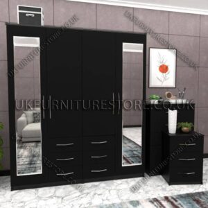 4 Door Combi Wardrobe With 2 Mirrors