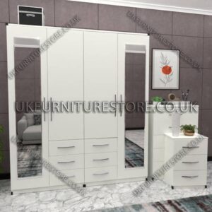 4 Door Combi Wardrobe With 2 Mirrors