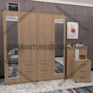 4 Door Combi Wardrobe With 2 Mirrors