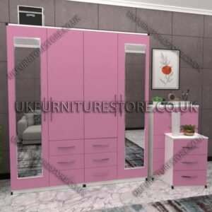 4 Door Combi Wardrobe With 2 Mirrors