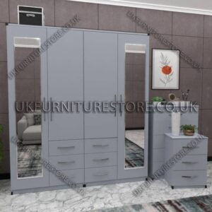 4 Door Combi Wardrobe With 2 Mirrors