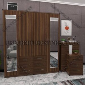 4 Door Combi Wardrobe With 2 Mirrors