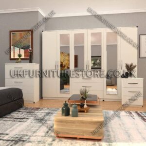 6 Door Wardrobe Set With 4 Mirrors And 3 Bottom Drawer - Image 15