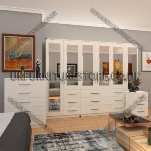 6 Door combi Wardrobe Set With 6 Mirrors