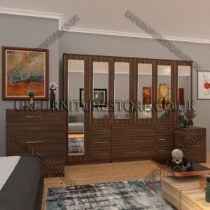 6 Door combi Wardrobe Set With 6 Mirrors